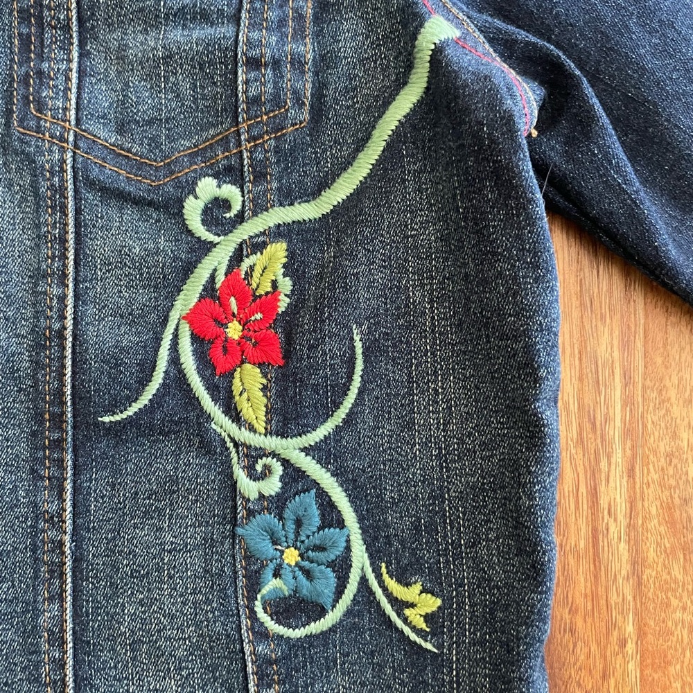 Harley-Davidson Woman’s Denim Embroidered Motorcycle Jacket, Size:  S - Picture 4 of 8